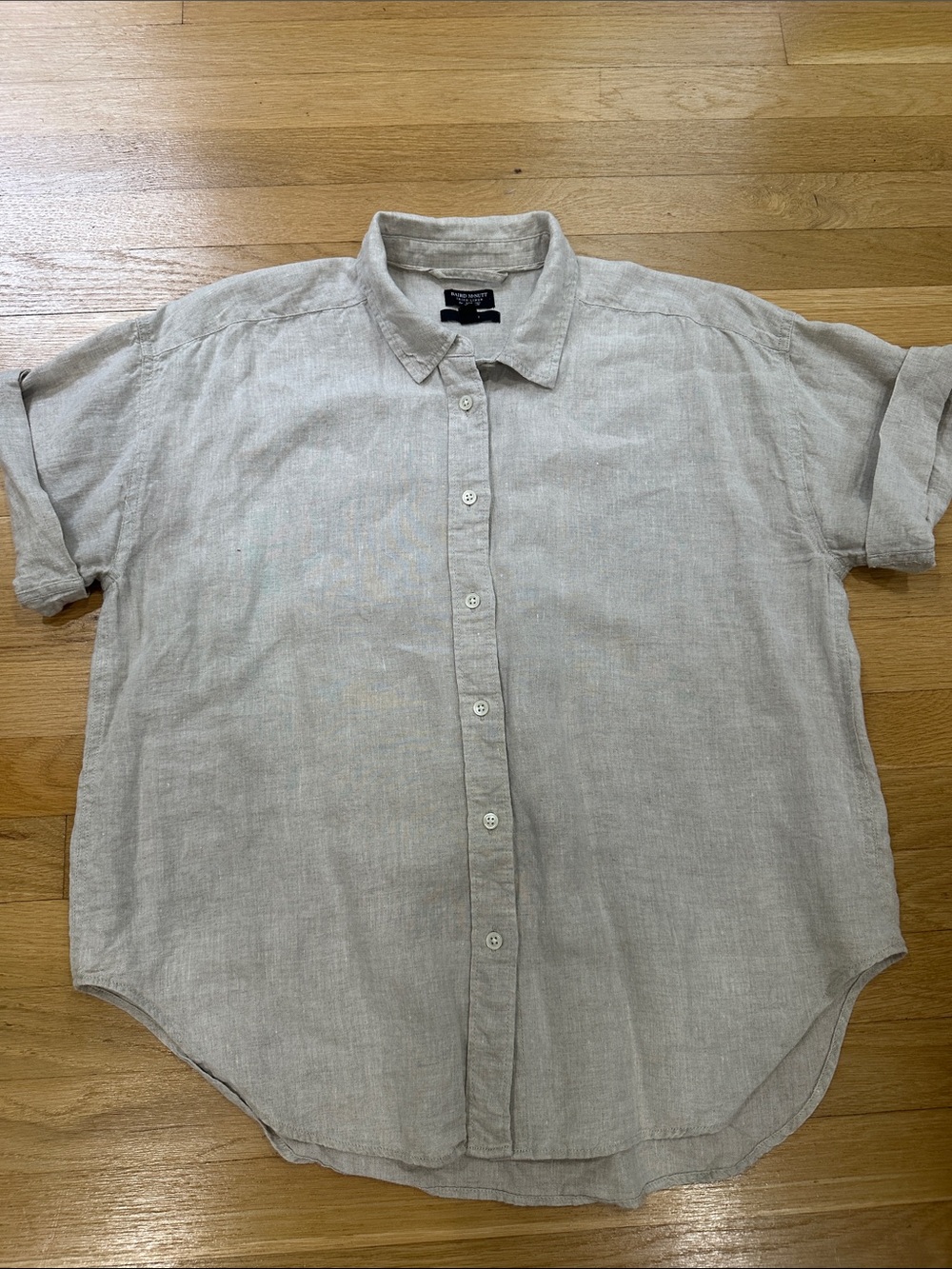 J. Crew women’s Short-Sleeve Linen Button-Down Shirt - Light Tan